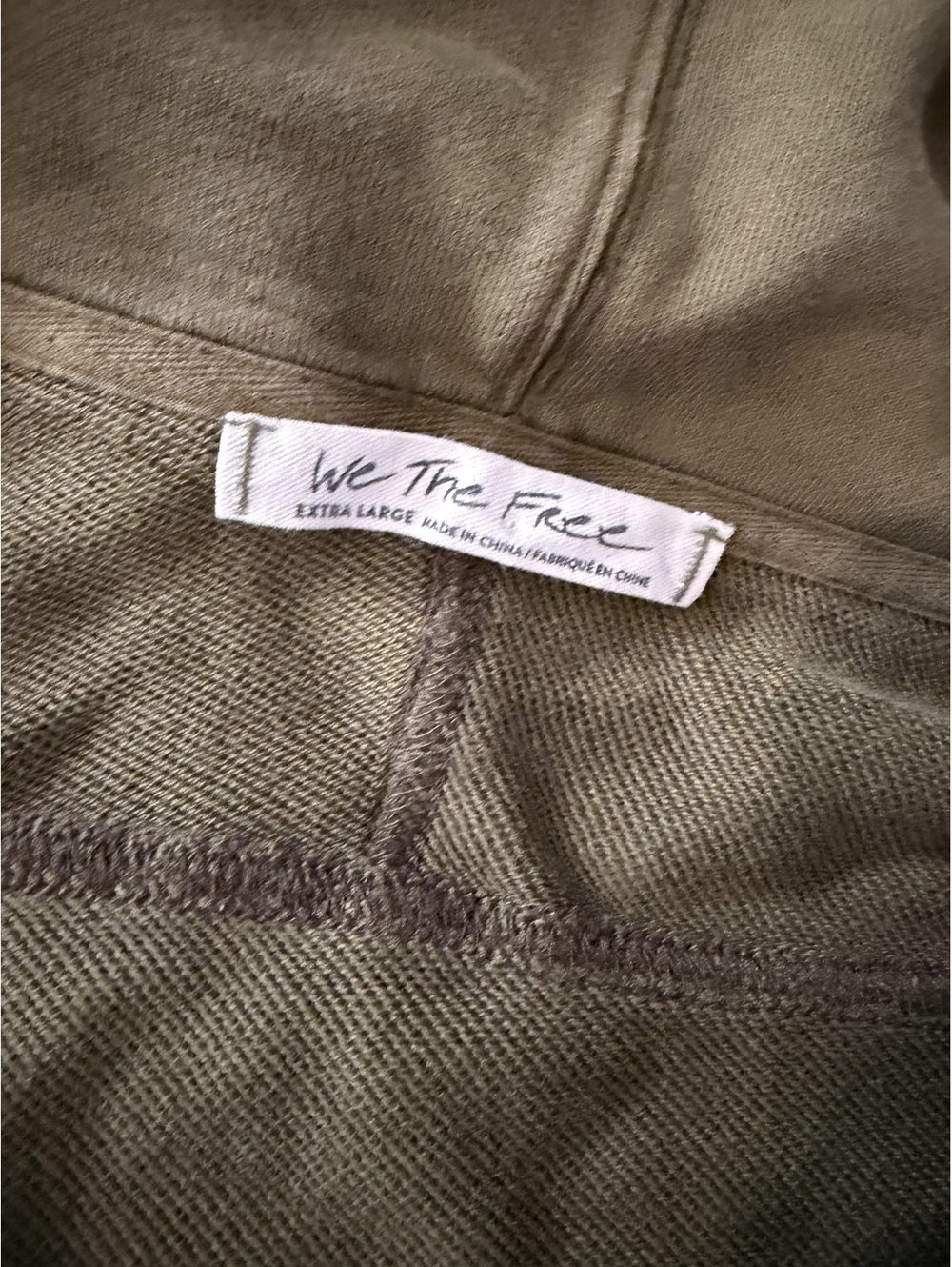 We the free oversized slouchy olive green pullover hoodie XL - Picture 4 of 4
